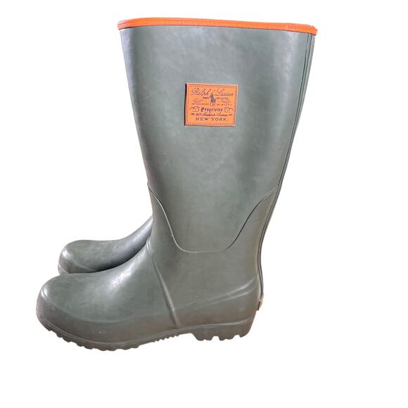 Polo Ralph Lauren Proprietor Kids Rubber Rain Boots Size 4 - Picture 8 of 13